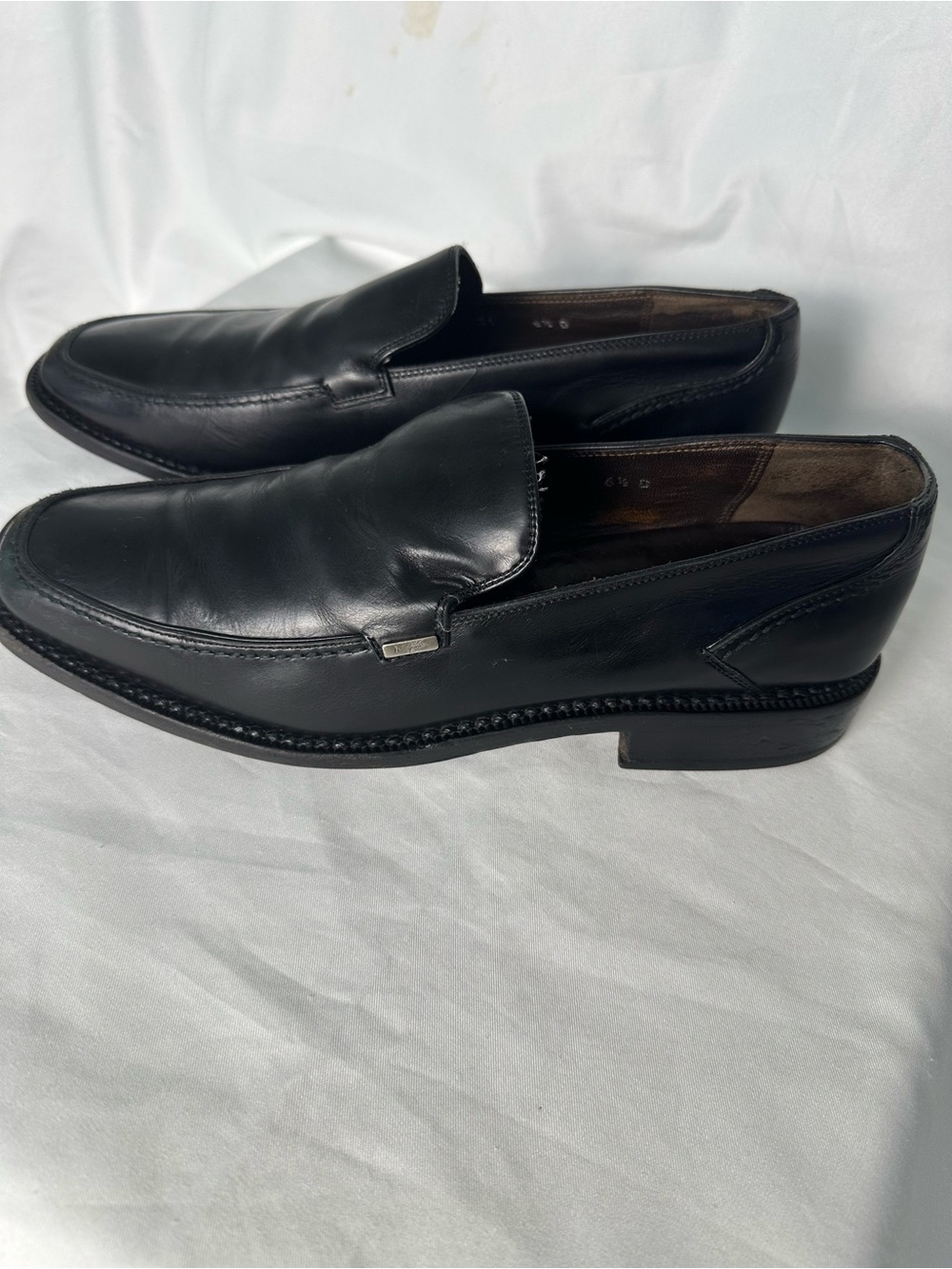 Salvatore Ferragamo Men’s Black Leather Loafers Slip-On Shoes Size 6.5